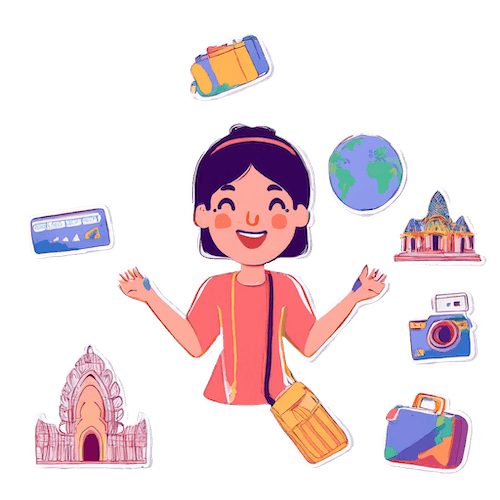 Picture of girl surrounded by travel things